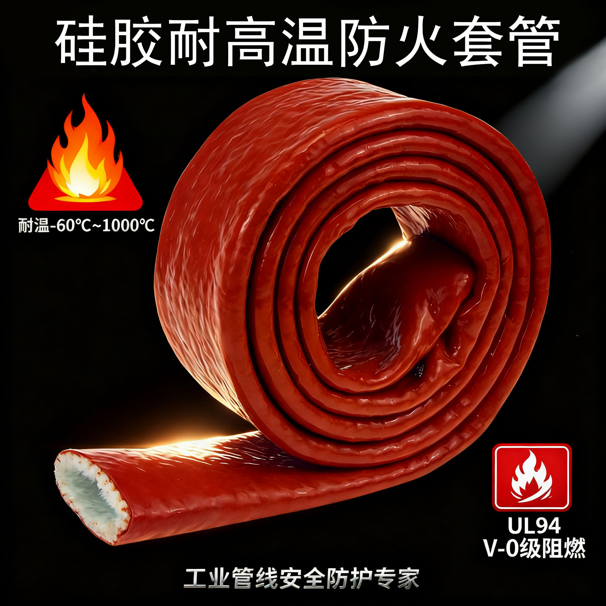 硅膠耐高溫防火套管